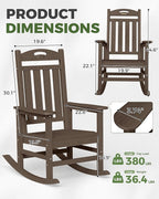 Oversized Outdoor Rocking Chair, HDPE All Weather Resistant Rocking Chairs - Image 3