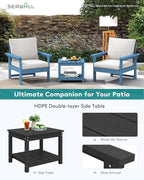 SERWALL HDPE Patio Sofa Set, 3-piece Sectional Outdoor Furniture Set, All - Image 6
