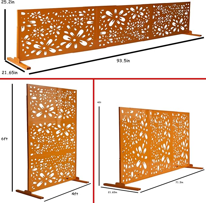 Oakland Living 6 ft. X 4 ft. Orange Freestanding Metal Privacy Screen Room - Image 2