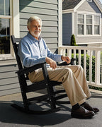 SERWALL Oversized Outdoor Rocking Chair Set of 4, HDPE Rocker - Image 8