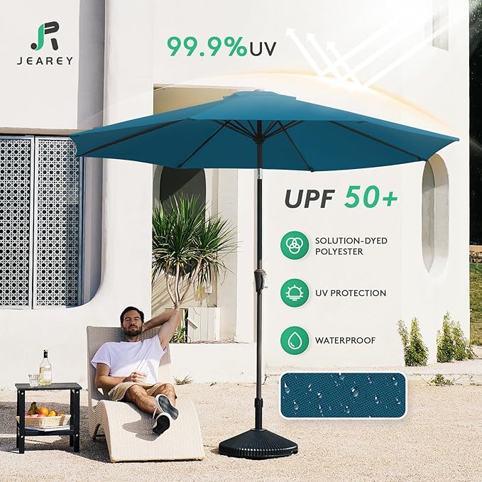 JEAREY 9FT Outdoor Patio Umbrella Outdoor Table Umbrella - Image 3