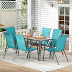 TLSUNNY 7 Pieces Patio Dining Set, Outdoor Table and Chairs W/1.69″ Umbrella - Image 9