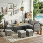 Wisteria Lane 7 Piece Patio Furniture Set, High Curved Back Wicker Patio - Image 8
