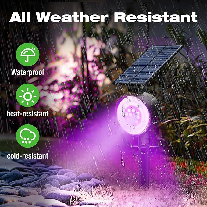 nipify 4 Pack Solar Spot Lights Outdoor Waterproof, Solar Spotlight Light - Image 2
