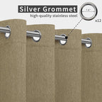 Easy-Going Linen Look Outdoor Curtains Waterproof Windproof Porch Curtains - Image 3