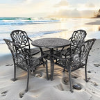 35" Outdoor Dining Table, Cast Aluminum Patio Bistro Table - Image 2
