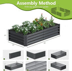 2PCS 4x2x1FT Galvanized Raised Garden Bed, Galvanized Planter Raised Garden - Image 4