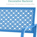 Best Choice Products Outdoor Bench 2-Person Metal Steel Benches Furniture - Image 5