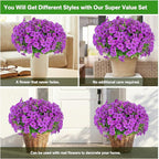 Artificial Flowers for Outdoor Indoor, Silk Flowers No Fade Fake Plastic - Image 5