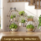 Tikea Plant Stand Indoor Outdoor Hexagonal Plant Stand - Image 4