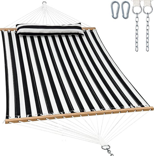 2 Person Hammocks for Outside, Double Quilted Fabric Outdoor Hammock by GafeteOutdoorLiving