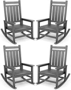 SERWALL Oversized Outdoor Rocking Chair Set of 4, HDPE Rocker by SERWALL