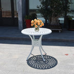 30.31" Outdoor Patio Dining Table, Cast Aluminum Bistro Table, Patio Furniture - Image 2