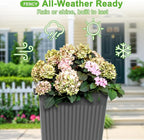 FENCY Set of 2 Tall Planters for Outdoor Plants, 24 Inch Large Tapered Pots - Image 4