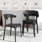VECELO 4 Pack Plastic Stacking Chairs, Stackable Dining Chairs - Image 5