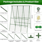 Cucumber Trellis for Raised Bed 48" L x 64" H, 16mm Heavy-Duty Metal A-Shape - Image 2
