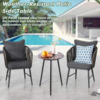 Party Zealot 1 Pack Metal Mosaic Round Side Table Small 13.4" End Patio Round - Image 5
