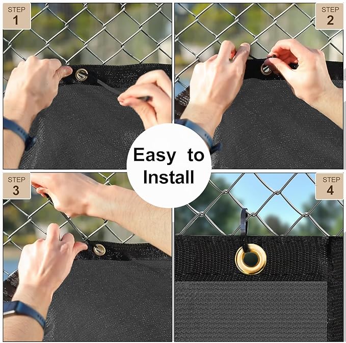 UPGRADE Privacy Screen 3' x 10' Fence Commercial Shade Cover - Image 4