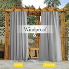 NICETOWN 2 Panels Outdoor Curtains Waterproof Pocket & Back Tab on Top & Bottom - Image 4
