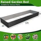2PCS 12x3x1ft Galvanized Raised Garden Bed Kit, Metal Planter Box - Image 2