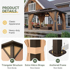 Aoxun 10'x14' Hardtop Gazebo, Aluminum Frame Permanent Pavilion - Image 6
