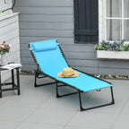Outsunny Folding Chaise Lounge Chair, Patio Sun Tanning Chair, Outdoor Chaise - Image 8