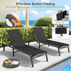ONBRILL Aluminum Chaise Lounge Chair Outdoor, Foldable & Assembly Free Outdoor - Image 3