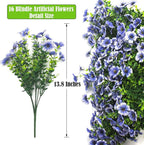 Artificial Fake Flowers for Outdoor Spring Decoration, 16 Bundles Faux Silk - Image 2