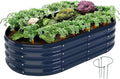 Raised Garden Beds Outdoor Galvanized Planter Raised Garden Bed 4x2x1ft Flower by ZFHgarden