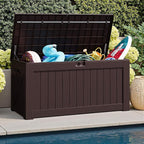 JUMMICO 120 Gallon Resin Deck Box, Large Outdoor Storage Box Waterproof & - Image 4
