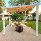 PURPLE LEAF 10' x 10' Outdoor Aluminum Pergola White Heavy-Duty Retractable by Unknown
