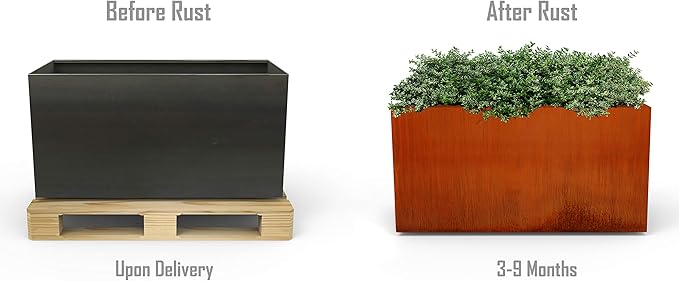 Plantercraft Corten Steel Planters | 60x18x42 Large Rectangular Planters - Image 7