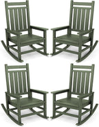 SERWALL Oversized Outdoor Rocking Chair Set of 4, HDPE Rocker by SERWALL