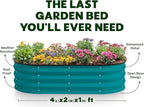 Plant & Plot Galvanized Raised Garden Beds Outdoor // 4×2×1 ft Planter Raised - Image 4