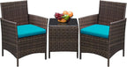 Greesum 3 Pieces Patio Furniture Sets Outdoor PE Rattan Wicker Chairs by BuynowfromGreesum