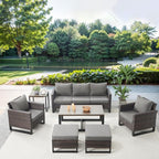 Belord 7 Piece Outdoor Furniture Patio Wicker Sofa Set, Oversize Outdoor Dining - Image 3
