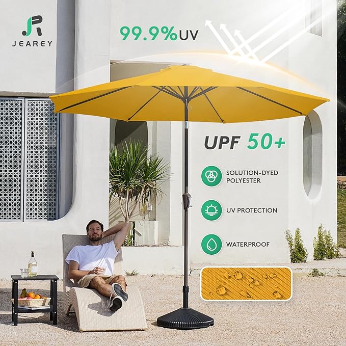 JEAREY 9FT Outdoor Patio Umbrella Market Umbrella - Image 3