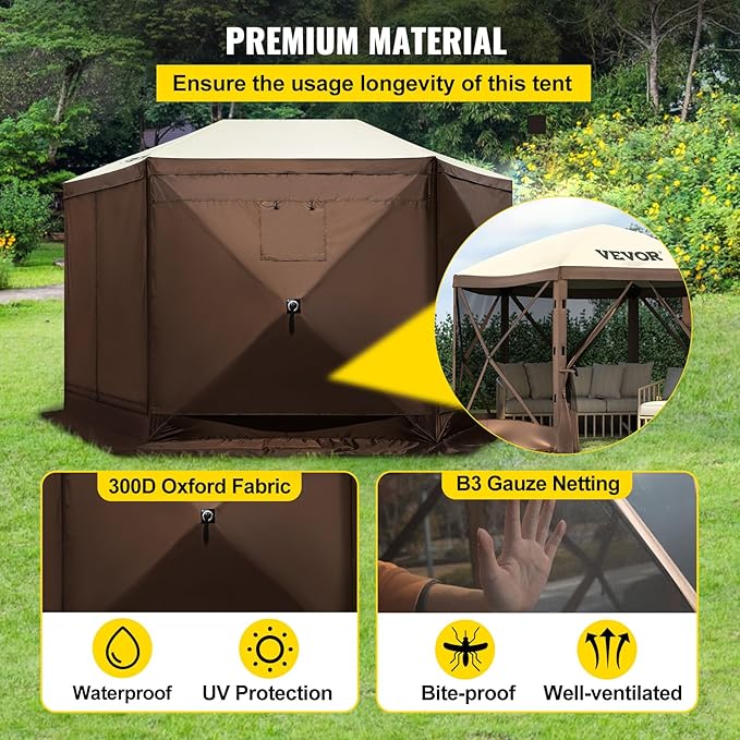 VEVOR Pop Up Gazebo Screen Tent, Pop-Up Instant Gazebo Tents - Image 6