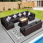 NICESOUL 11 Pcs Modern Outdoor Patio Sectional Furniture Set - Image 3