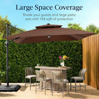 Best Choice Products 12x12ft LED Cantilever Patio Umbrella w/Base Included & - Image 4