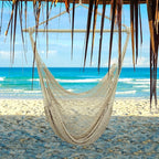 Barydat 2 Pcs Hanging Hammock Chair Boho Swing Chair Indoor Outdoor Cotton Rope - Image 6