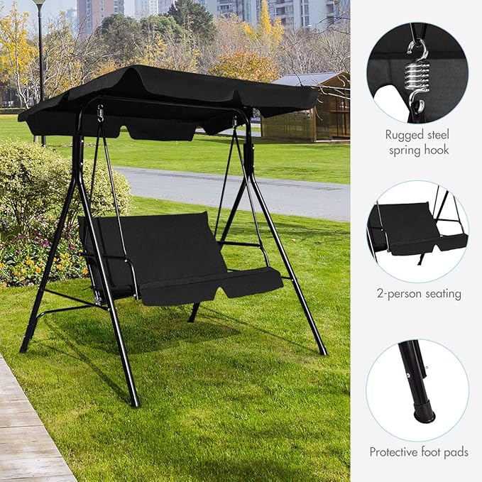 Tangkula 2 Person Porch Swing, Outdoor Swing - Image 8