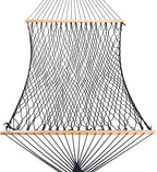 Castaway Living 13 ft. Double Traditional Hand Woven Navy Polyester Rope Hammock - Image 2
