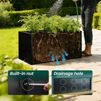 Metal Rectangular Planter Black Galvanized Steel Rectangle Planter Box 36" L x - Image 5