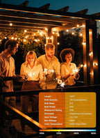 Brightown Outdoor String Lights, 100FT 100+2 G40 Bulbs Shatterproof Patio Lights - Image 2