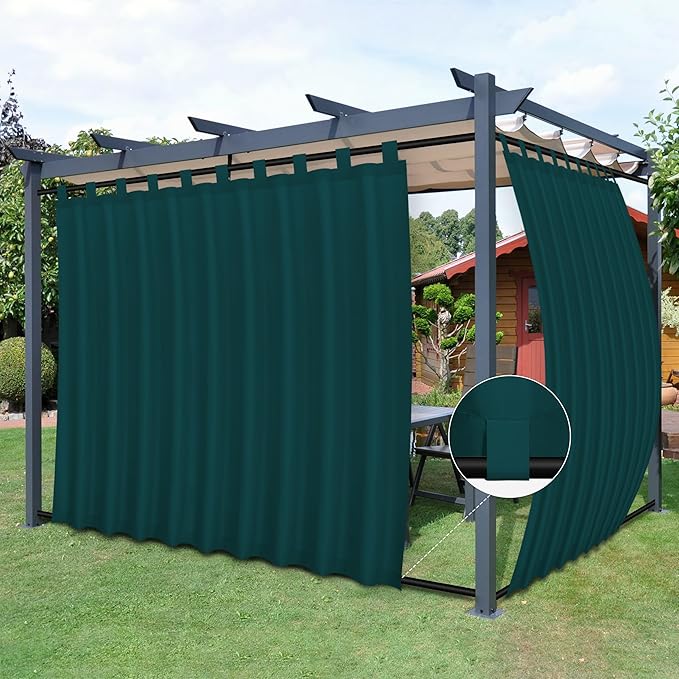 Easy-Going Outdoor Patio Curtains Detachable Tab Top Windproof Weatherproof by Easy-Going