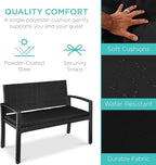 Best Choice Products Outdoor Bench 2-Person Wicker Garden Patio Benches Seating - Image 3
