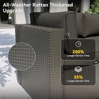 Aoxun Patio Furniture Set, 7 Piece Outdoor Sectional Sofas - Image 4