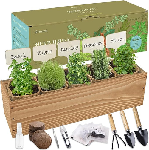 5 Herb Garden Planter Indoor by ROOTCRAFT