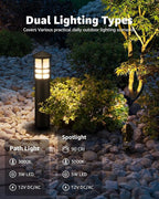 SUNVIE 12-Pack Low Voltage Landscape Lighting Kit LED Bollard Pathway Lights - Image 2